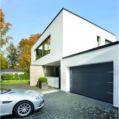 Porte de garage triple rainure inserts latéraux
