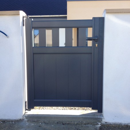 Portillon ALU mixte gris
