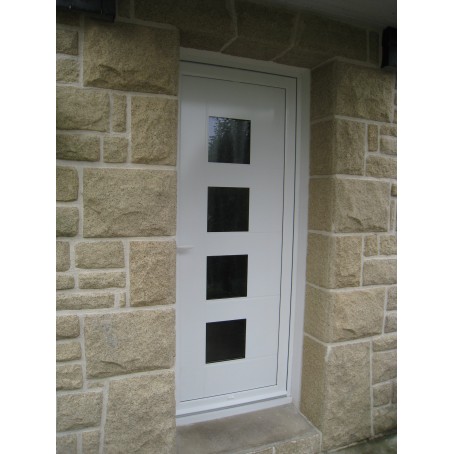 Porte d'entrée en ALU avec panneau décoratif vitré