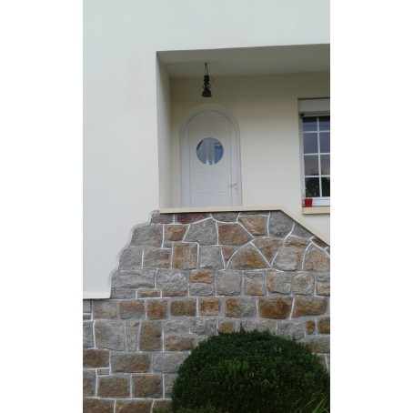 Porte d'entrée en PVC avec hublot de couleur blanche