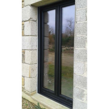 Porte-fenêtre vitrée en ALU de couleur noire
