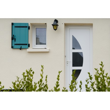 Volet battant en aluminium 1 vantail bleu turquoise